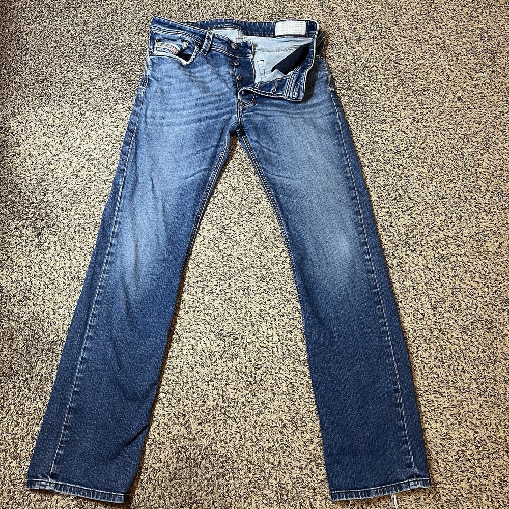Diesel Larkee R845B Men's Jeans W31 L32 Regular Straight Blue Denim Button Fly